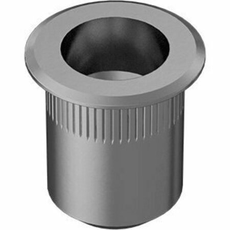 BSC PREFERRED Zinc-Plated Heavy-Duty Rivet Nut Open End M8x1.25 Interior Thread .7-3.8mm Material Thickness, 10PK 95105A191